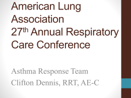 American Lung Association 27th Annual Respiratory care