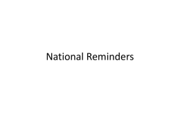 National Reminders