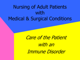 Nursing of Adult Patients with Medical & Surgical Conditions