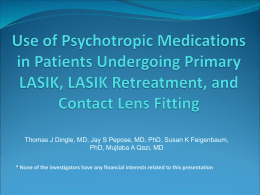 Use of Psychotropic Medications in Patients Before and