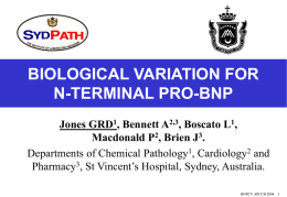 BIOLOGICAL VARIATION FOR N-TERMINAL PRO-BNP
