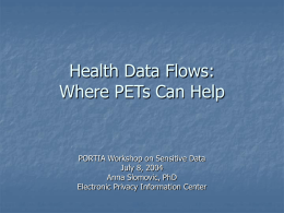 Health Data Flows: Where PETs Can Help