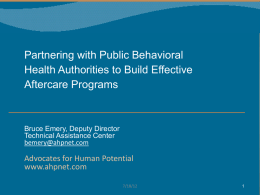Partnering with Public Behavioral