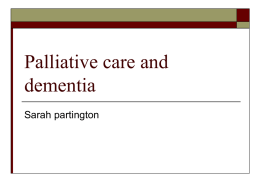 Palliative care and dementia
