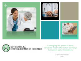 Leveraging North Carolina’s health information exchange to