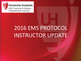 University Hospital 2016 protocols