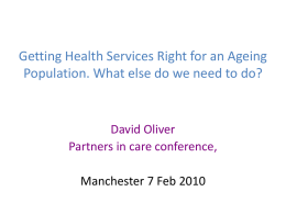 Health services for older people in England. Can we make them