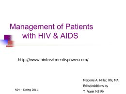 Management of Patients with HIV & AIDS