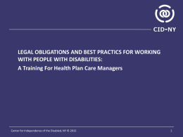 Training for Care Managers (Click here)