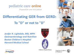 EQIPPing the Pediatrician with Strategies for GER and GERD