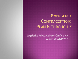 Emergency Contraception Plan B