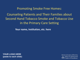 Training Pediatricians in Smoking Cessation Counseling