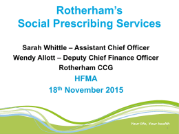Rotherham`s Social Prescribing Services