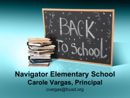 Back to School Night Navigator Elementary School