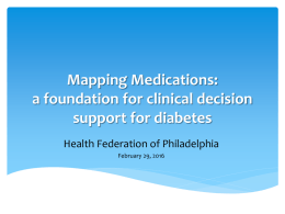 Mapping diabetes meds in i2i - The Health Federation of Philadelphia