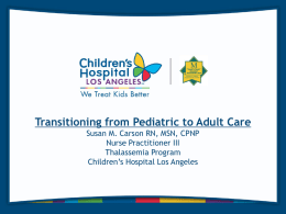 Transitioning from Pediatric to Adult Care