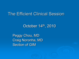 The Efficient Clinical Session