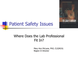 Patient Safety Issues