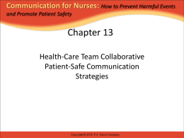 Unit 3 Health-Care Team Communication