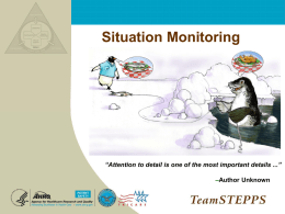 TeamSTEPPS Module 4 - Situational Monitoring
