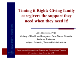 Timing it Right: Giving Family Caregivers the Support they Need