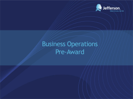 Business Operations Pre-award (Medicare Coverage Analysis [MCA