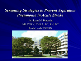 Screening Strategies to Prevent Aspiration Pneumonia in Stroke