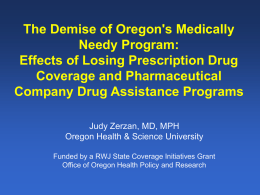 Oregon Health Plan Medically Needy Survey