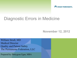 Diagnostic Errors In Medicine - Society to Improve Diagnosis in
