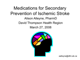 Medication Management in Secondary Stroke Prevention