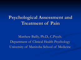 Pain Management A Biopsychosocial Approach