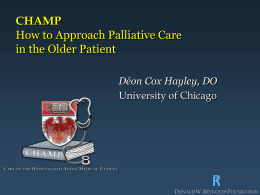What is palliative care? - Curriculum for the Hospitalized Aging