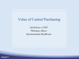 Value of Central Purchasing