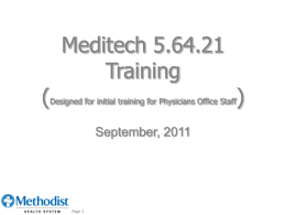 Meditech Office Staff Training