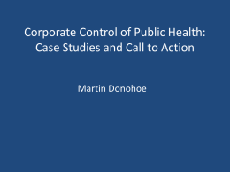 Case Studies and Call to Action - Public Health and Social Justice
