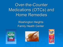 OTCs and Home Remedies