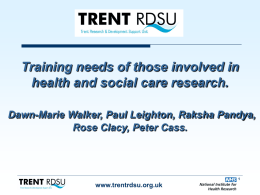 Training needs of those involved in health and social care research
