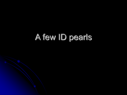 A few ID pearls