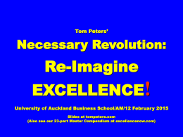 Necessary Revolution: Re-Imagine EXCELLENCE!