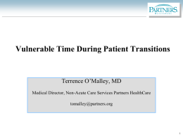 Clinuical Transitions Presentation to KP on 9/16/08