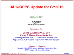 PowerPoints APC Update for CY2016
