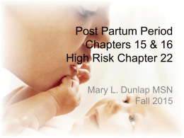 Lecture 5 Post Partum Period 2015 Students
