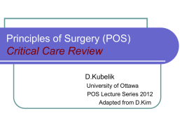 Principles of Surgery (POS) Trauma & Critical Care Review