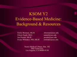 KSOM Y2 Evidence-based Medicine -