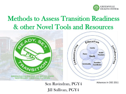 Methods to Assess Transition Readiness and