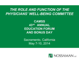 The Role and Function of the Physicians` Well
