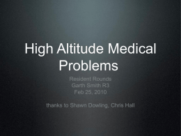 Altitude (m) - Calgary Emergency Medicine