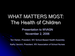 What Matters Most: The Health of Children – A Retreat for School