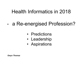 Health Informatics in 2018 - a Re