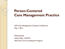 Person Centered Care Management Practice